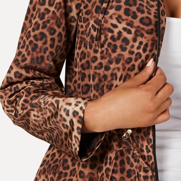 Petite Leopard-Print Zipper-Print Jacket womens - Picture 3 of 3